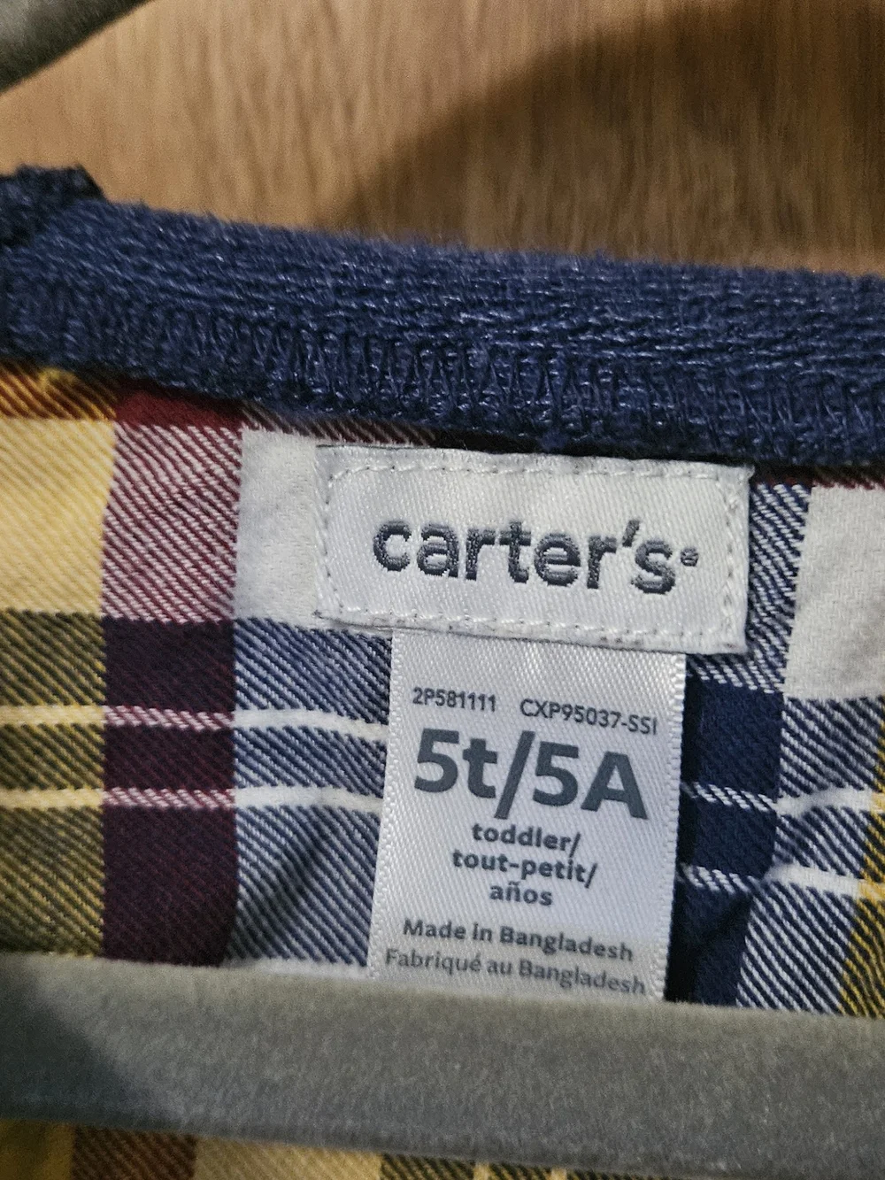 Carter's Yellow Navy Plaid Hooded Button-Down Shirt